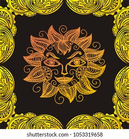 Beautiful sun. Vector illustration