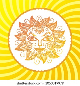 Beautiful sun. Vector illustration