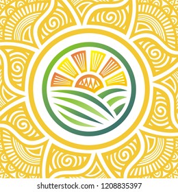 Beautiful sun. Vector illustration
