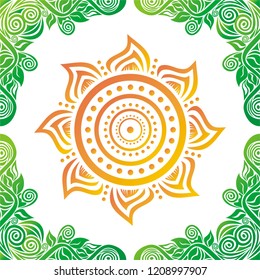 Beautiful sun. Vector illustration