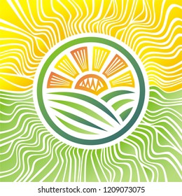 Beautiful sun. Vector illustration