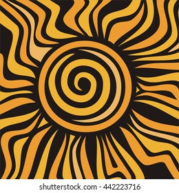 Beautiful sun. Vector illustration.