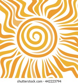 Beautiful sun. Vector illustration.