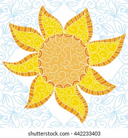 Beautiful sun. Vector illustration.