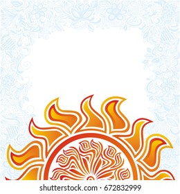 Beautiful sun. Vector illustration.