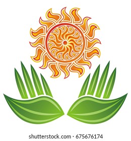Beautiful sun. Vector illustration.