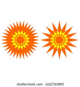 beautiful sun yellow orange vector