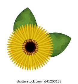 beautiful sunflower decoration icon