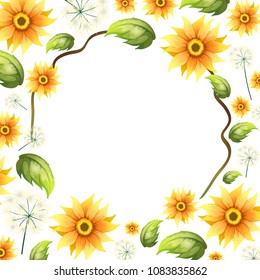 A Beautiful Sunflower Frame illustration