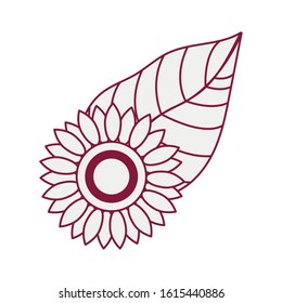 beautiful sunflower garden decorative icon vector illustration design
