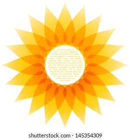 beautiful sunflower icon, abstract natural flower background