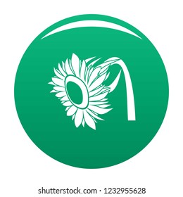 Beautiful sunflower icon. Simple illustration of beautiful sunflower vector icon for any design green