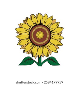 Beautiful sunflower illustration design, special flora and fauna day