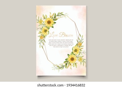 beautiful sunflower invitation card set