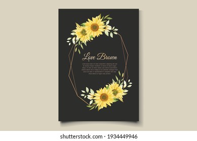 beautiful sunflower invitation card set