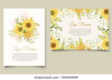 beautiful sunflower invitation card set