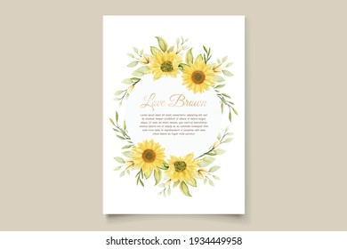 beautiful sunflower invitation card set