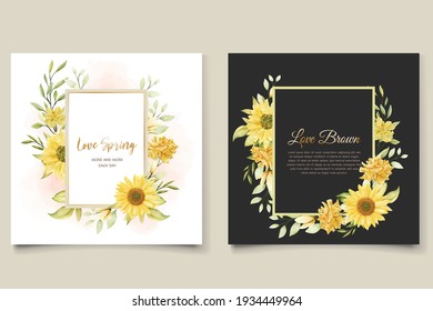 beautiful sunflower invitation card set