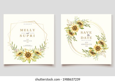 beautiful sunflower invitation card set
