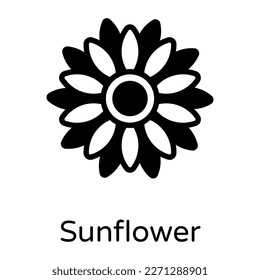 A beautiful sunflower solid style icon 