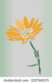 beautiful sunflower vector digital art, for illustrations or greeting cards.