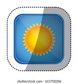 beautiful sunny day button icon, vector illustration