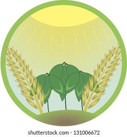 beautiful sunny day / rich harvest / vector