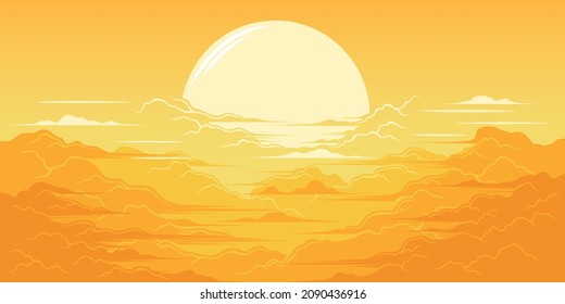 The beautiful sunrise illustration vector