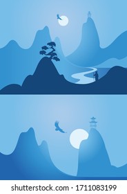 Beautiful sunrise in the mountains of China