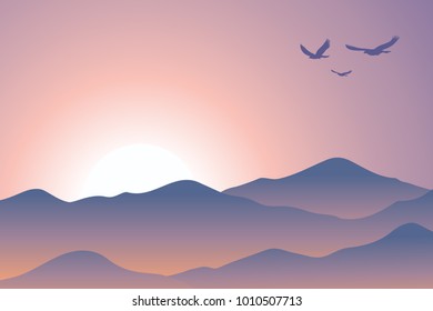beautiful sunrise over the mountains