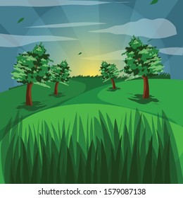 beautiful of the sunrise view vector