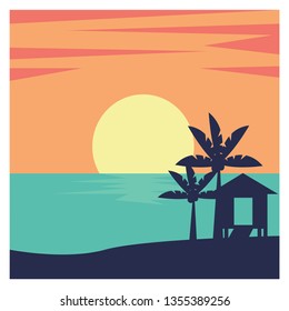 Beautiful sunset above the sea