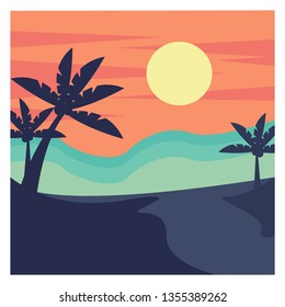 Beautiful sunset above the sea