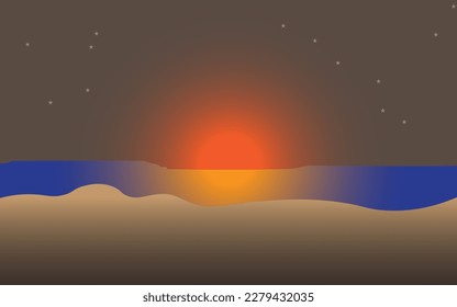 Beautiful Sunset at The Beach Background