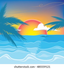Beautiful Sunset Beach Landscape