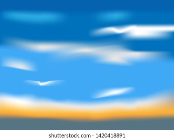 beautiful sunset and blue sky , blue background