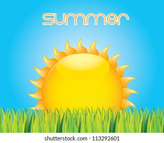 beautiful sunset indicating that summer vector illustration