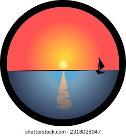 Beautiful Sunset in the middle of the Ocean