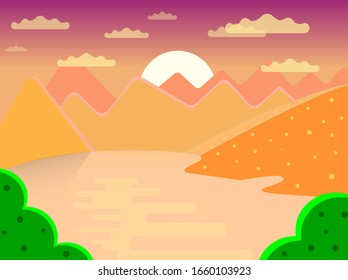 Beautiful sunset in the mountains