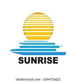 bella puesta de sol, vector de diseño oceánico 
