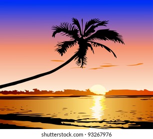 Beautiful sunset on the beach