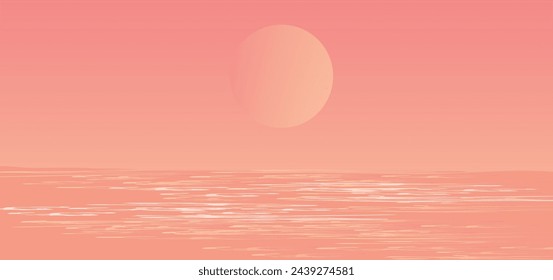 Schöne Sonnenuntergang Himmel und Strand Hintergrund Vektor-Illustration