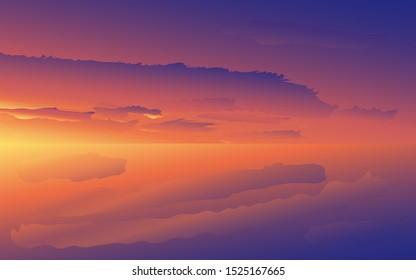 Beautiful sunset vector background, wallpaper.