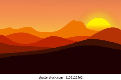 Beautiful sunset, vector eps.10
