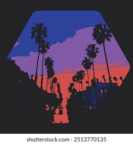 beautiful sunset view in california