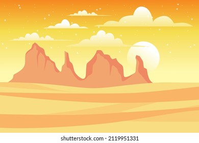 Beautiful sunset with yellow background