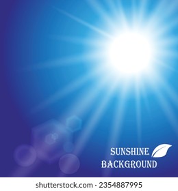 A Beautiful Sunshine ray and Blue Background