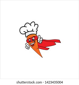 beautiful superhero carrot logo for the company