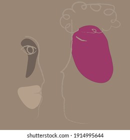 Hermosa imagen abstracta facial surrealista