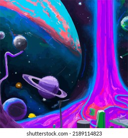 A beautiful and surreal vivid spacescape